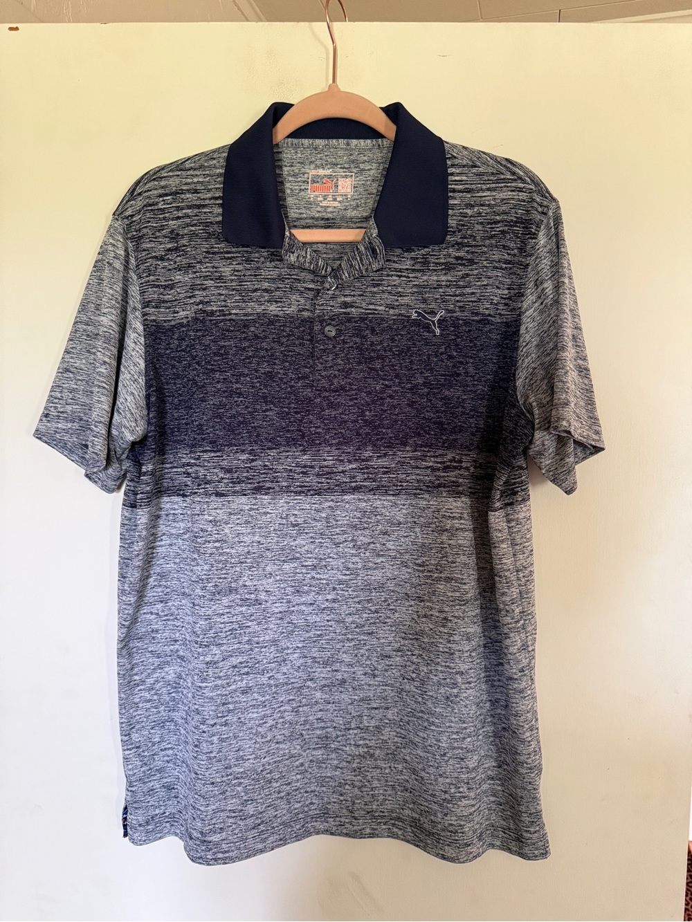 Puma Men's Heathered Gray Golf Polo